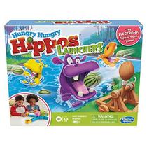 Hasbro Gaming Hungry Hungry Hippos Launchers Jogo para Crianças de 4 anos ou mais, Jogo Eletrônico Pré-Escola para 2-4 Jogadores