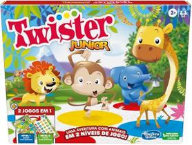 Hasbro Gaming Jogo Twister Junior Brinquedo infantil 2 Jogos em 1 com Tapete Frente e Verso e Roleta Reversível 2 a 4 jogadores, para crianças aci Hasbro Gaming Jogo Twister Junior Brinquedo infantil 2 Jogos em 1 com Tapete Frente e Verso e Roleta Reversível 2 a 4 jogadores, para crianças aci