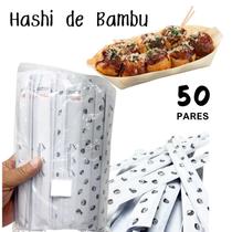Hashi 50 pares descartavel de bambu embalagem economica palitinho oriental