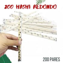 Hashi descartavel redondo feito de bambu marubashi redondo 200 unidades