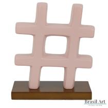 Hashtag Decorativa em Cerâmica Rose