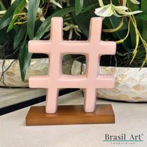 Hashtag Decorativa em Cerâmica Rose Hashtag Decorativa em Cerâmica Rose