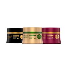 Haskell 3 Máscaras Murumuru Liso Com Força Cavalo Forte 250g