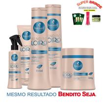 Haskell Bendito Loiro Shampoo + Condicionador 500ml + Máscara + Flui + Protetor