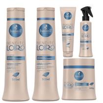 Haskell Bendito Loiro Shampoo + Condicionador 500ml + Máscara + Flui + Protetor