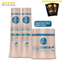 Haskell Bendito Loiro Trio 500ml/g Cabelos Elásticos Loiros ou Descoloridos Haskell Bendito Loiro Trio 500ml/g Cabelos Elásticos Loiros ou Descoloridos
