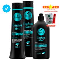 Haskell Cachos Sim Shampoo + Condicionador + Leave In 500ml