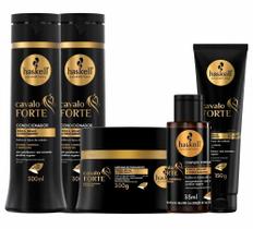 Haskell Cavalo Forte Kit Shampoo + Condicionador + Máscara + Leave-In + Complexo Fortalecedor