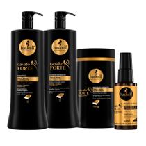 Haskell Cavalo Forte Shampoo 1 Litro, Condicionador 1 Litro Máscara 900g Selante Capilar