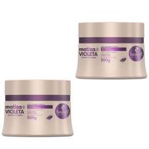 Haskell Cosméticos 2 Máscaras Matiza+ Loiro Roxo Violeta 300g