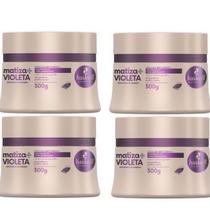 Haskell Cosméticos Combo 4 Máscaras Matiza+ Loiro Violeta 300g