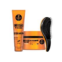 Haskell Infusão De Óleos 300ml Máscara e Leave In +Escova