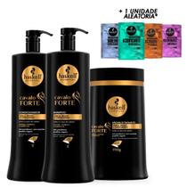 Haskell Kit Cavalo Forte Shampoo Condicionador 1 Litro Máscara 900g - Cresce Cabelo de verdade! - Haskell Cosméticos