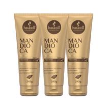 Haskell Kit Com 3 Leave In Mandioca Creme De Cabelo 240g