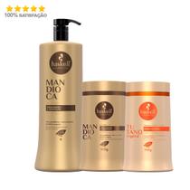 Haskell Mandioca Shampoo E Máscara 900g + Másc Tutano 900g