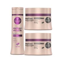 Haskell Matiza+ Loiro Roxo Shampoo + 2 Máscaras Efeito Platinado Haskell Matiza+ Loiro Roxo Shampoo + 2 Máscaras Efeito Platinado