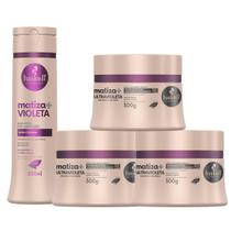 Haskell Matiza+ Loiro Roxo Shampoo + 3 Máscaras Efeito Platinado Haskell Matiza+ Loiro Roxo Shampoo + 3 Máscaras Efeito Platinado