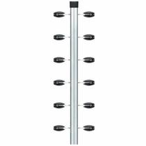 Haste 25x25 1 Metro C/12 - Castanhas E Ganchos (passagem) Aluminio Cerca Eletrica Securi Service