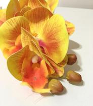 Haste artificial de flor orquídea toque real X6 cabeças