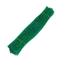 Haste de Chenille Glitter 30 cm - Verde - 100 unidades - Rizzo