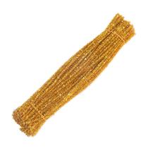 Haste de Chenille Glitter 30cm - Dourado - 100 unidades - Artlille