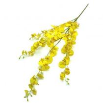 Haste de Flor Artificial Orquídea Chuva de Ouro Amarela Formosinha