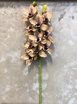 Haste de Orquídea Cymbidium 3D - 67x13x6cm - Marrom Ocre - Flórida Decorações