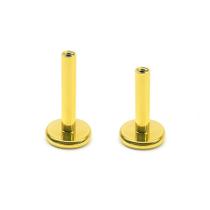 Haste de Piercing em Titânio Dourado PVD 1.2mm Rosca Interna - 1 Unidade Haste de Piercing em Titânio Dourado PVD 1.2mm Rosca Interna - 1 Unidade