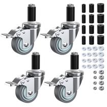 Haste expansível Caster Wheels HOLKIE de 3 polegadas com fechadura, conjunto de 4