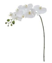 Haste Flor Artificial Orquídea Phalaenopsis Real Toque X7 Branco 71cm