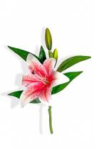 Haste Flor de Lírio Rose Mix Alta Qualidade 36cm