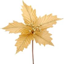 Haste flor de natal c/ clip dourado 25cm - haifa premium Haste flor de natal c/ clip dourado 25cm - haifa premium