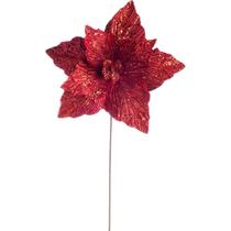 Haste flor de natal cbrilhates vermelho 39x50cm - haifa premium Haste flor de natal cbrilhates vermelho 39x50cm - haifa premium