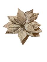 Haste flor de Natal Champagne c/ brilho Poinsettia - 30 x 35cm Haste flor de Natal Champagne c/ brilho Poinsettia - 30 x 35cm