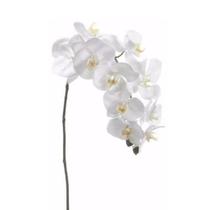 Haste Flor Orquídea Phalaenopsis Branca Toque Real Silicone Artificial 73cm Florarte Haste Flor Orquídea Phalaenopsis Branca Toque Real Silicone Artificial 73cm Florarte