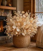 Haste Folhagem Creme Outono Luxo Aconchegante - 66cm