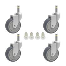 Haste giratória Caster RILIDRI de 5 cm com roda de borracha, pacote com 4 Haste giratória Caster RILIDRI de 5 cm com roda de borracha, pacote com 4