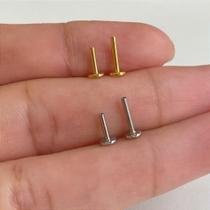 Haste labret em aço cirúrgico dourado com rosca interna - 1,2mm