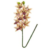 Haste Orquídea 3D Cymbidium Silicone Premium Rosê 30cm 10 Flores - MC Flores
