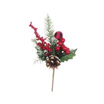 Haste Pick Natalino de Berry e Pinha 25 Cm Natal Formosinha Haste Pick Natalino de Berry e Pinha 25 Cm Natal Formosinha