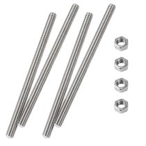 Haste rosqueada Hipicco M6 x 350 mm, aço inoxidável 304, pacote com 4