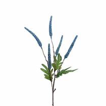 Haste trigo envelhecido 5 flores azul 53cm