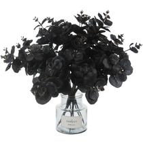 Hastes artificiais de eucalipto Tinsow Black Halloween Decor