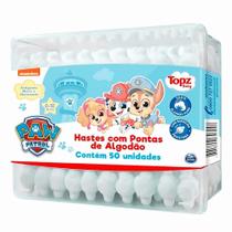 Hastes com Pontas de Algodão Topz Baby Patrulha Canina 50 Unidades Cotonete Bebê Baby Neném 0 18 meses