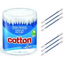 Hastes Flexíveis Cotonete Cotton Line Dia Dia - 150 Unidades