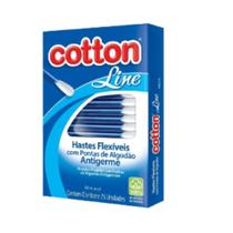 Hastes Flexíveis Cotton Line 75 Unidades Cotonete Caixa Com Pontas Algodão Natural Antigerme