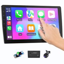 Haudio Estéreo Automotivo Double Din Sem Fio 10,1" com Bluetooth, CarPlay Sem Fio e Android Auto, Câmera de Ré, Navegação GPS, Download e Exclusão de APK Grátis, FM, Controle de Voz, Espelhamento