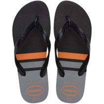 Havaianas Color Essential Preto/Laranja/Cinza Aço