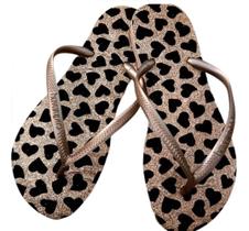 Havaianas Customizada Com Glitter Coração Havaianas Customizada Com Glitter Coração