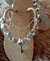 Havaianas De Luxo Com Glitter E Pedraria